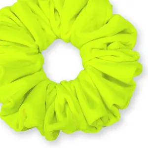 KING SIZE Velvet Scrunchies XXL Oversized Ponytail Holder Made in the USA Neon Yellow