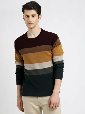 Multi Striped Slim Fit Winter T-Shirt | JadeBlue