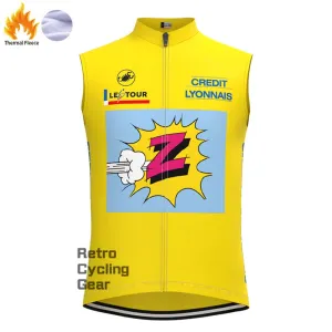 Z Yellow Fleece Retro Cycling Vest